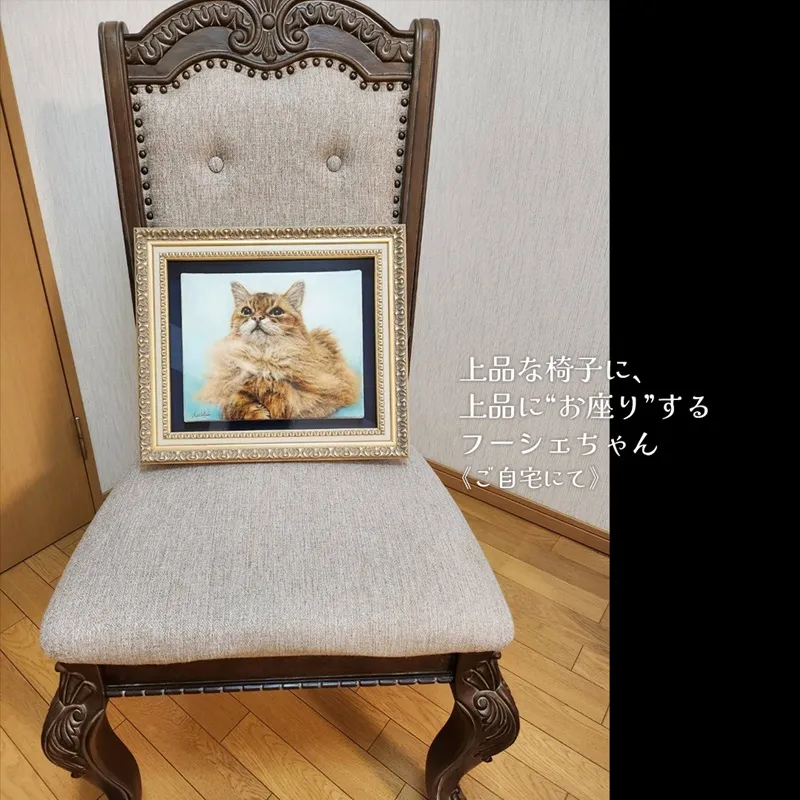 ペット肖像画（猫ソマリ）の完成作品写真